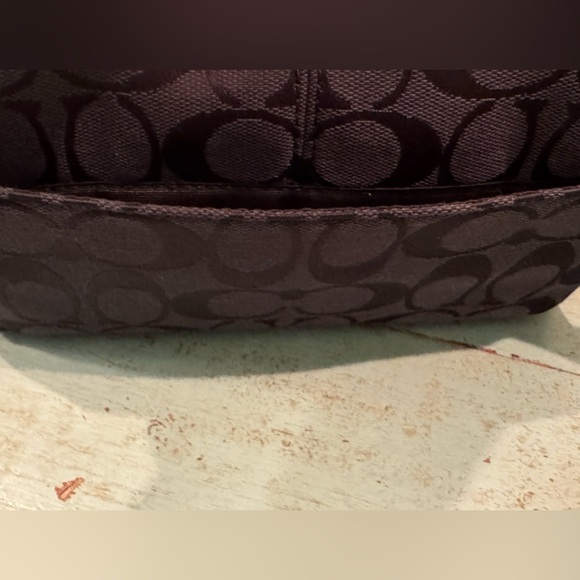 Coach Black Signature C Patent Leather Clutch Small Bag Handbag Tote Wristlet - Picture 8 of 11